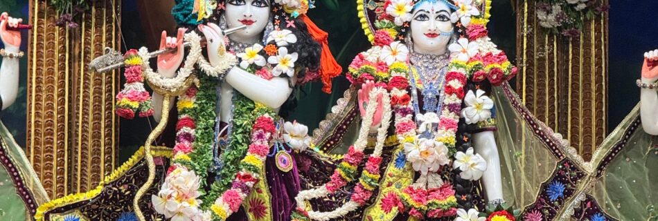 Vibrant statues of deities adorned with flowers and ornaments, capturing rich Indian culture.